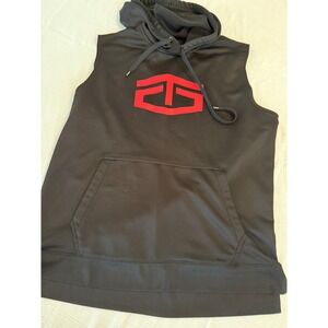 Tapout Mens Sleeveless Hoodie Black Red Graphic Logo Gym sleeveless hoodie XL